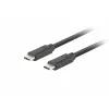 Cabo USB-C para USB-C LANBERG CA-CMCM-32CU-0010-BK — USB 3.2 Gen 2, 1 m, preto, 100 W de carregamento, vídeo 4K