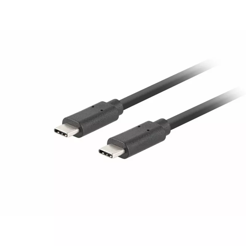 Cabo USB-C para USB-C LANBERG CA-CMCM-32CU-0010-BK — USB 3.2 Gen 2, 1 m, preto, 100 W de carregamento, vídeo 4K