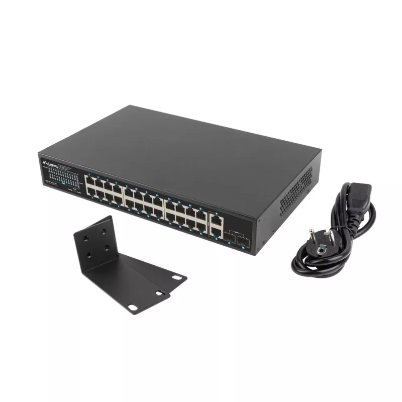 Switch não gerido LANBERG RSGE-24P-2GE-2S-360 com 24 portas Ethernet RJ-45