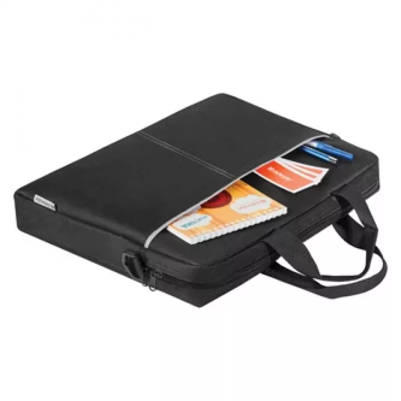 Mala para portátil DEFENDER Lite 39,6 cm (15,6 polegadas) preto/cinzento, poliéster, fecho de correr, pega de transporte, alça removível