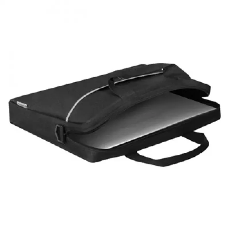 Mala para portátil DEFENDER Lite 39,6 cm (15,6 polegadas) preto/cinzento, poliéster, fecho de correr, pega de transporte, alça removível