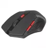 Rato sem fios DEFENDER ACCURA MM-275 RF, ótico, ambidestro, 1600 DPI, recetor USB RF, 5–6 botões, preto/vermelho