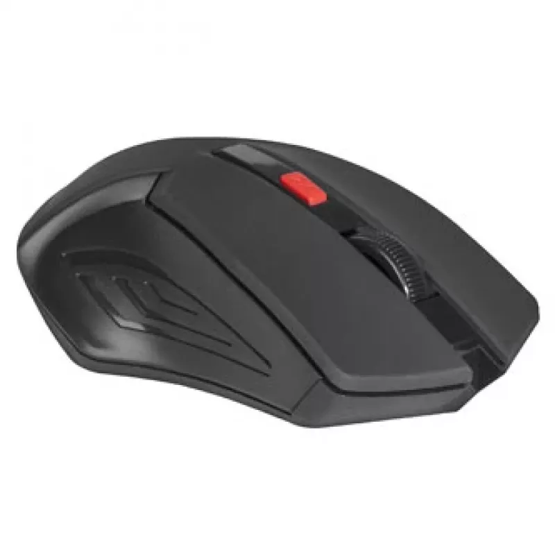 Rato sem fios DEFENDER ACCURA MM-275 RF, ótico, ambidestro, 1600 DPI, recetor USB RF, 5–6 botões, preto/vermelho
