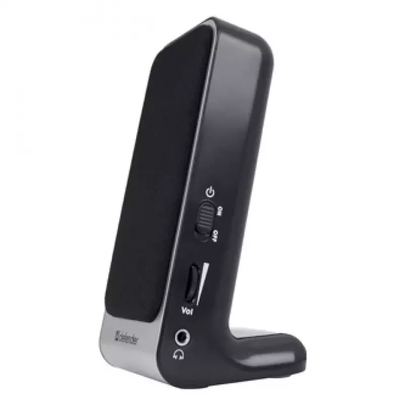 Altifalantes DEFENDER SPK-225 com fios 2.0, 4 W RMS, USB/DC 5 V, 3,5 mm, preto