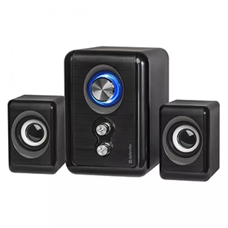 Altifalantes DEFENDER V11 11 W com fios 2.1 altifalantes satélite de secretária, USB 5 V, preto