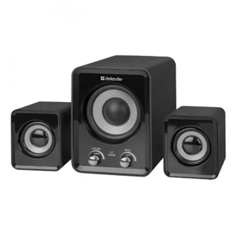Altifalantes com fios DEFENDER Z4 2.1, 11 W RMS, preto, alimentação USB 5V, saída de auscultadores de 3,5 mm