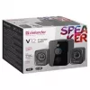 Defender V12 65212 colunas para computador 2.1, 11 W, subwoofer de 5 W, alimentadas por USB, retroiluminação LED, pretas, 115 x 130 x 223 mm