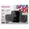 Defender V12 65212 colunas para computador 2.1, 11 W, subwoofer de 5 W, alimentadas por USB, retroiluminação LED, pretas, 115 x 130 x 223 mm