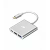 Adaptador-Hub USB-C TB AKTBXVAU3HMPDAV — 3-em-1: HDMI + USB-A + USB-C PD, Prateado