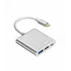 Adaptador-Hub USB-C TB AKTBXVAU3HMPDAV — 3-em-1: HDMI + USB-A + USB-C PD, Prateado