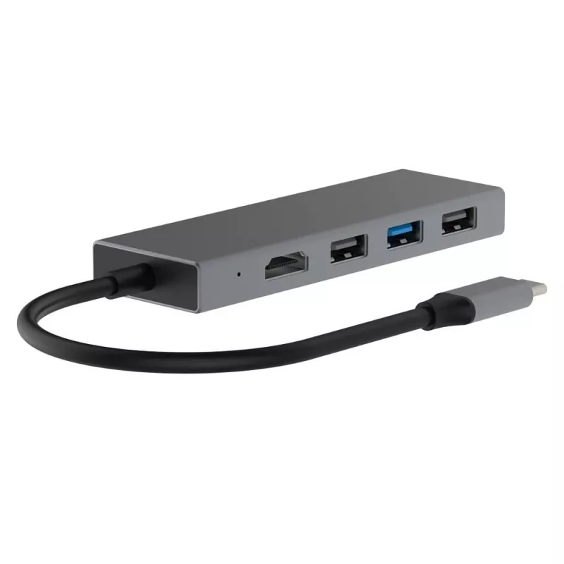 Adaptador TB USB-C 7v1 USB 3.0, 2xUSB 2.0, HDMI, PD, SD/TF