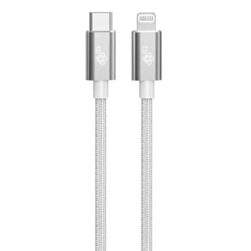 Cabo TB USB-C - Lightning entrançado 1m, Prateado