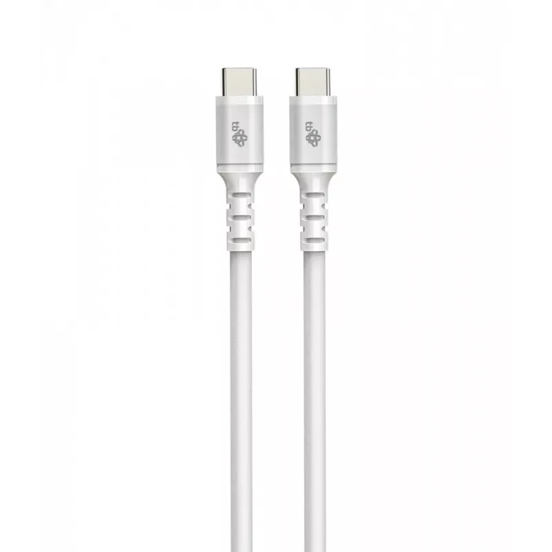 Cabo USB C - USB C 1m. silicone Branco