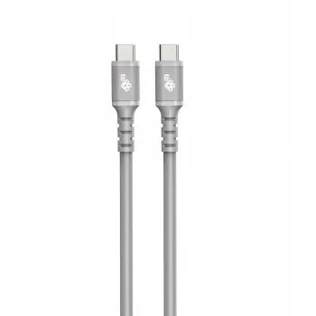 Cabo USB C - USB C 1 m. silicone Cinzento