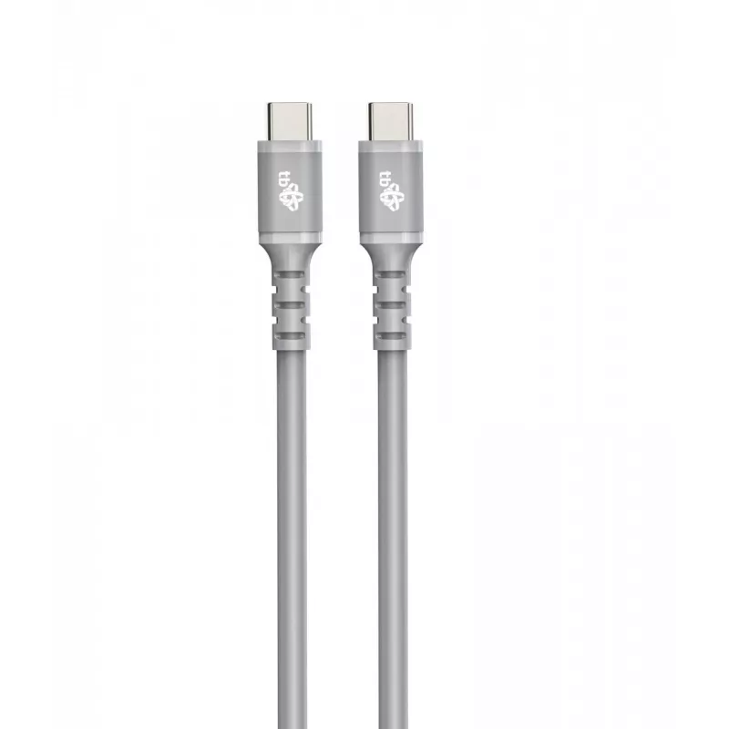 Cabo USB C - USB C 1 m. silicone Cinzento