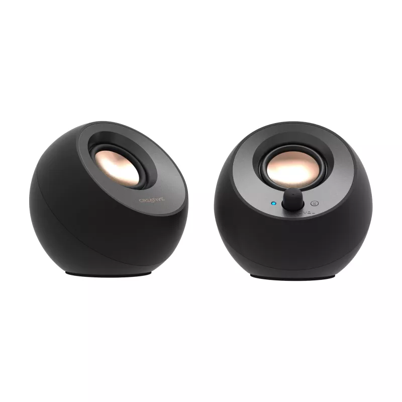 Colunas de secretária CREATIVE Pebble V3 Minimalistas 2.0 USB-C com áudio USB, Clear Dialog Enhancement, Bluetooth 5.0, 8W RMS com 16W de potência de pico