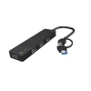Hub USB NATEC Mayfly USB 3.2 Gen 1 Type-A Type-C 5000 Mbit/s preto