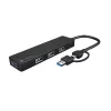 Hub USB NATEC Mayfly USB 3.2 Gen 1 Type-A Type-C 5000 Mbit/s preto