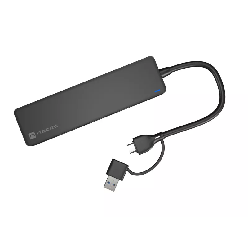 Hub USB NATEC Mayfly USB 3.2 Gen 1 Type-A Type-C 5000 Mbit/s preto
