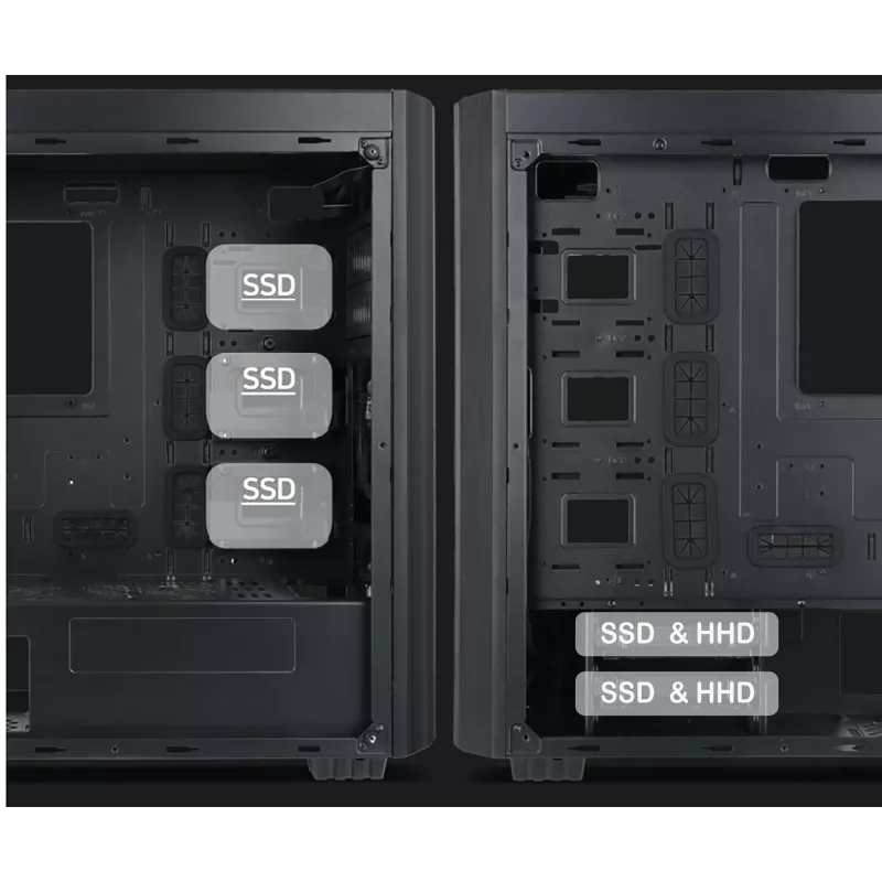 Caixa de computador Gembird Fornax K500 ATX, Midi-Tower, Preta