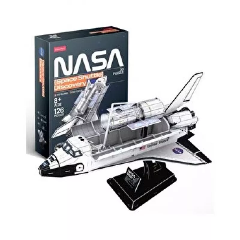 Puzzle 3D Cubicfun Space Shuttle Discovery Modelo 306-DS1057, kit de cartão