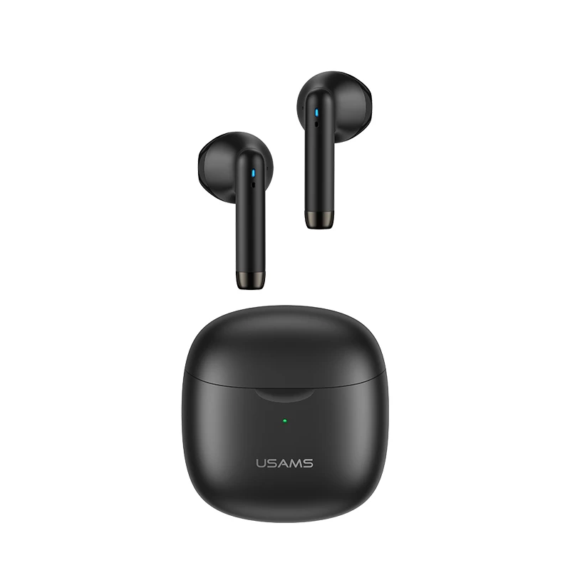 Auscultadores USAMS Bluetooth 5.0 TWS IAseries sem fios preto/preto BHUIA01 (US-IA04)