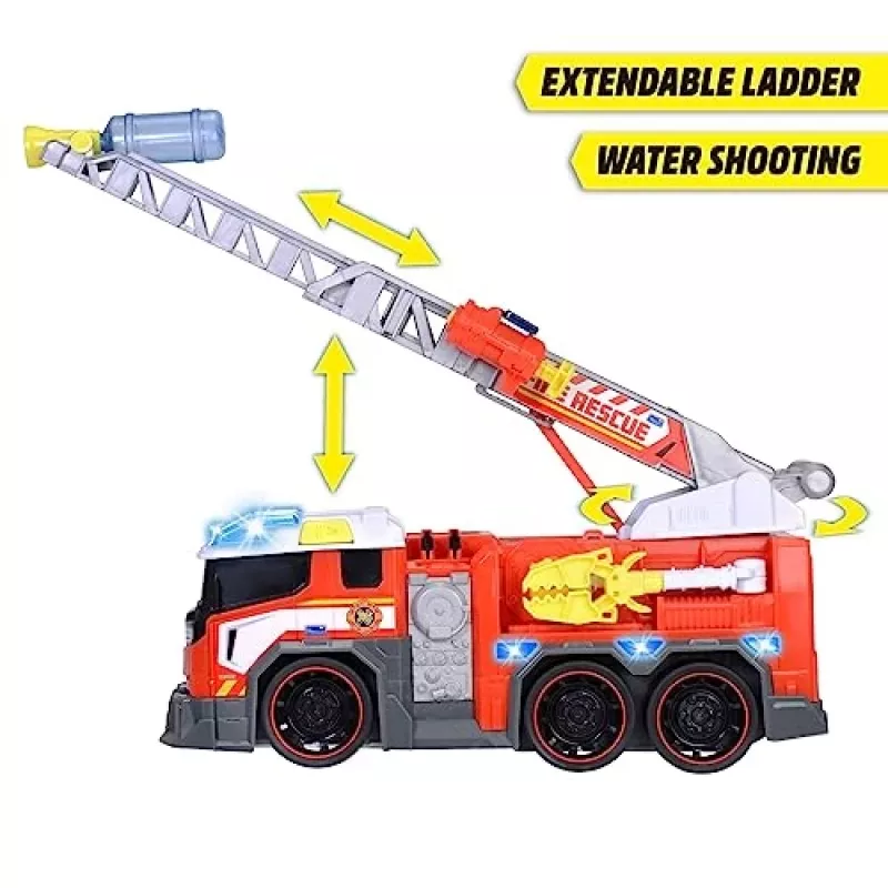 Carro de brincar bombeiros Dickie modelo 203307000 — a pilhas, a partir dos 3 anos, cores: preto/azul/vermelho/branco/amarelo