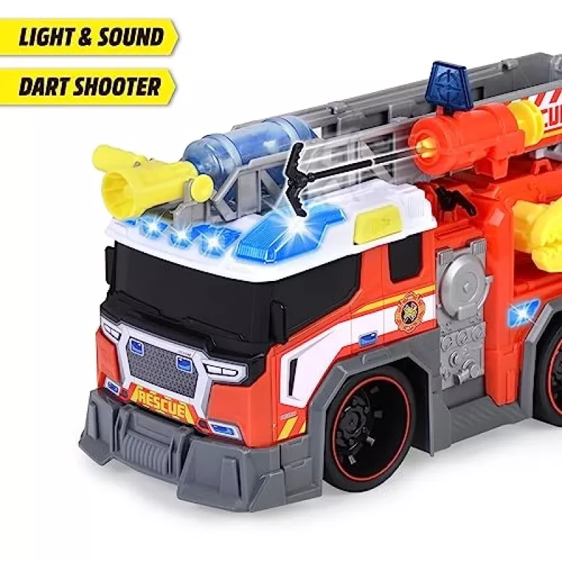 Carro de brincar bombeiros Dickie modelo 203307000 — a pilhas, a partir dos 3 anos, cores: preto/azul/vermelho/branco/amarelo