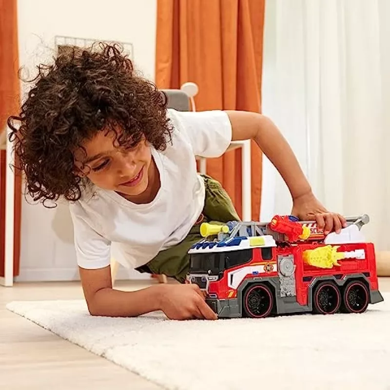 Carro de brincar bombeiros Dickie modelo 203307000 — a pilhas, a partir dos 3 anos, cores: preto/azul/vermelho/branco/amarelo
