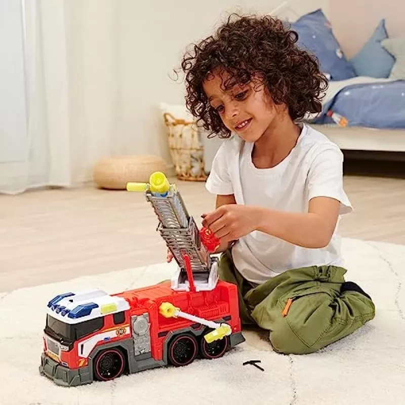 Carro de brincar bombeiros Dickie modelo 203307000 — a pilhas, a partir dos 3 anos, cores: preto/azul/vermelho/branco/amarelo