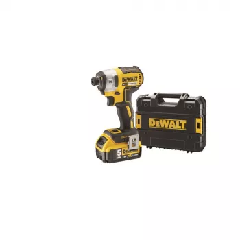 Chave de impacto DeWALT DCF887P2-QW 1/4 polegadas, 18V Li‑Ion 5Ah, 205 N·m, 3250 RPM, 2 baterias, carregador, mala