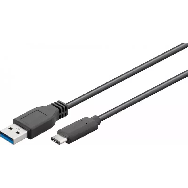 Wentronic Goobay Cabo USB 3.0 SuperSpeed > USB-C™, preto, 2 m - ficha USB 3.0 (tipo A) > ficha USB-C (71221)