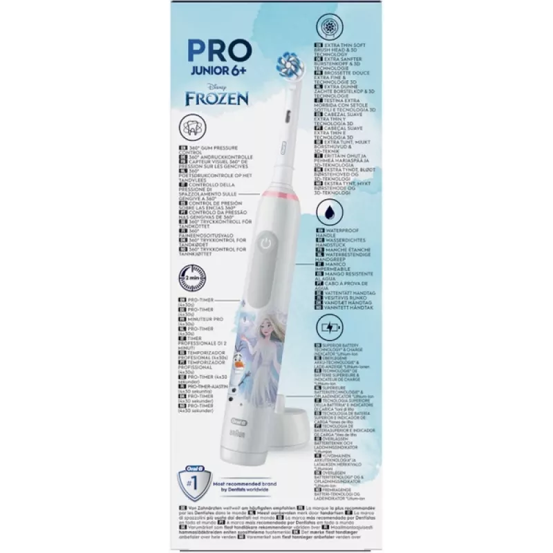 Escova de dentes elétrica rotativa Oral-B PRO Junior Frozen