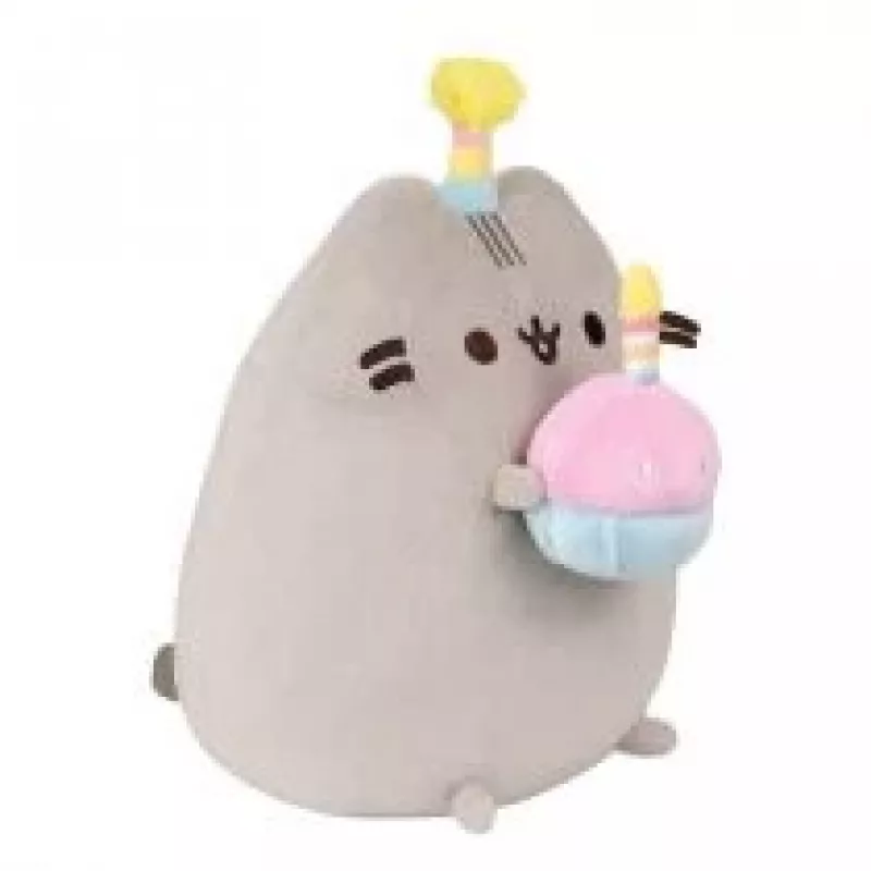 Peluche Pusheen da Pusheen — chapéu de aniversário de 24 cm com bolo de peluche