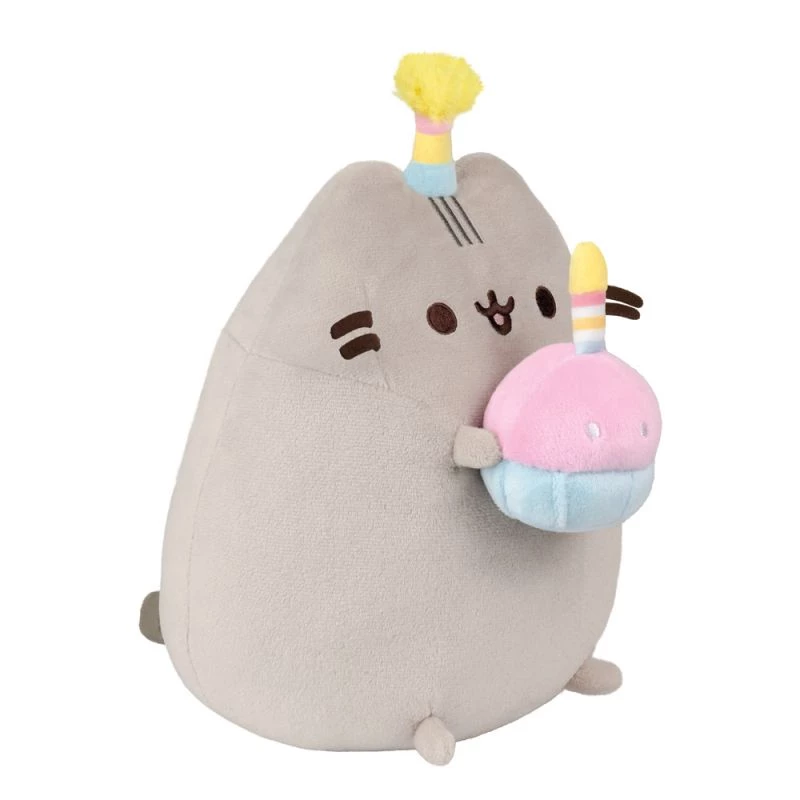 Peluche Pusheen da Pusheen — chapéu de aniversário de 24 cm com bolo de peluche