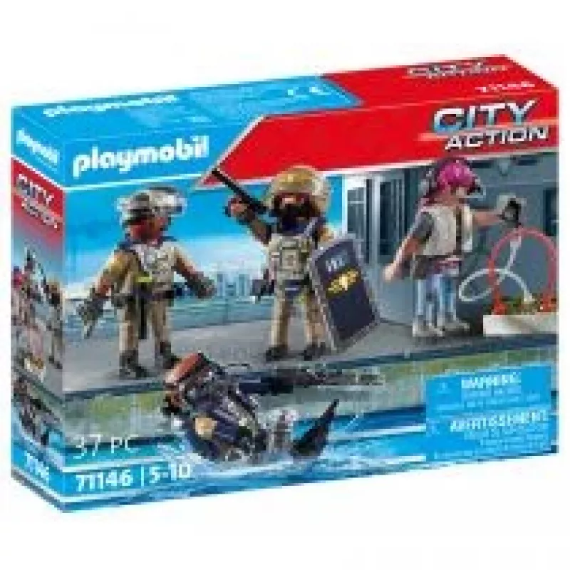 Conjunto de brincar de ação e aventura Playmobil City Action 71146 idade 5–10
