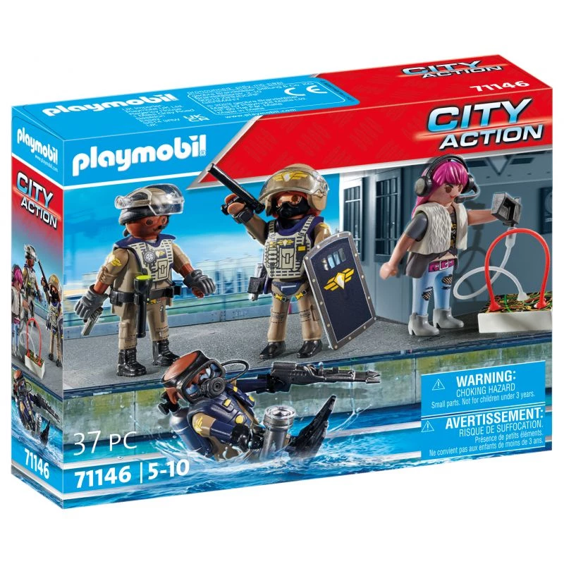 Conjunto de brincar de ação e aventura Playmobil City Action 71146 idade 5–10