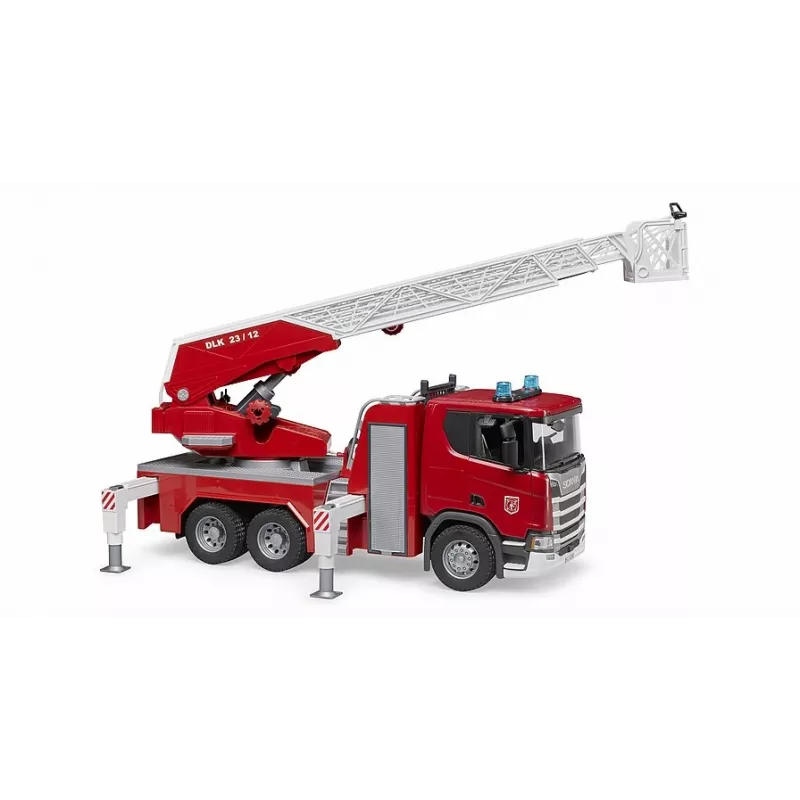 Veículo de bombeiros BRUDER Scania Super 560R vermelho branco plástico 3+