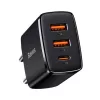 Carregador USB Baseus 30W QC PD3.0 Type-C carregamento rápido para iPhone 17 16 15 14 13 12 Pro Max Xiaomi Samsung