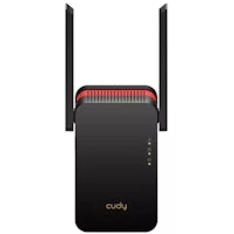 Amplificador de sinal Wi‑Fi Cudy RE3000 2400–5000 MHz, 802.11ax/ac/n/g/b/a, Ethernet 100 Mbps, antena externa, preto/vermelho