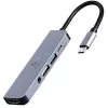 Dock/replicador de portas para portátil Gembird A-CM-COMBO5-02 com fios USB 3.2 Gen 1 (3.1 Gen 1) Type-C prateado