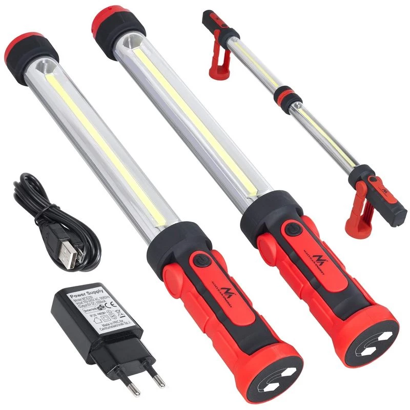 MCE230 Candeeiro de oficina LED COB XXL 2X com íman e gancho, modos duplos, 1200 lúmenes máx. - Maclean