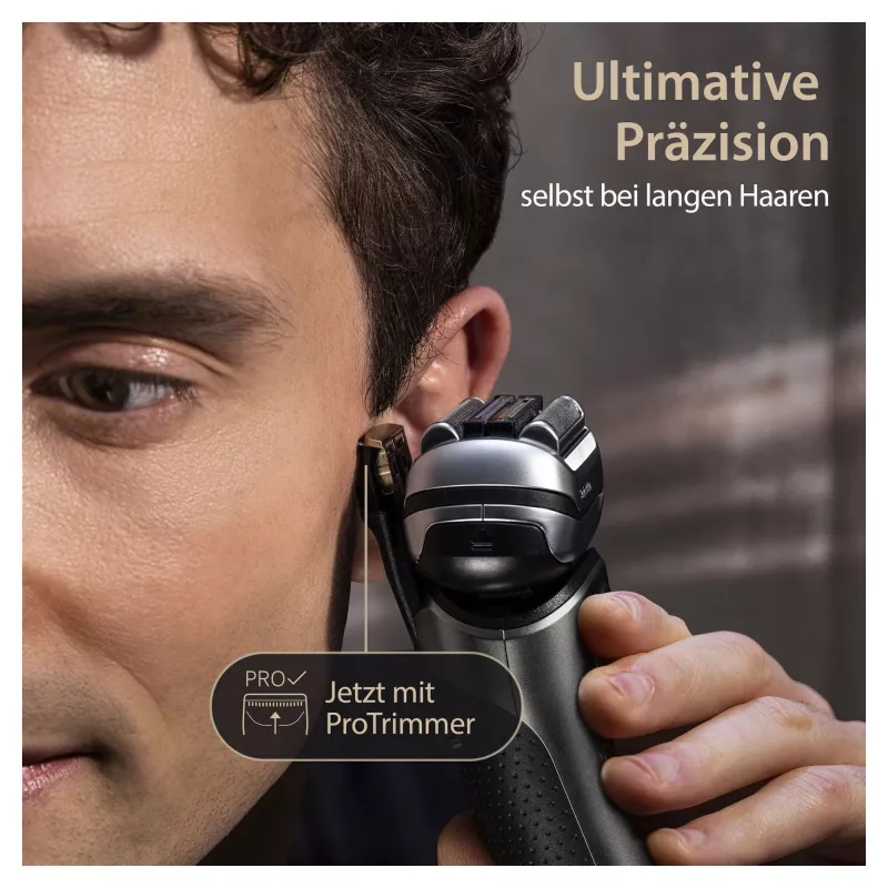 Braun Series 9 Pro+ 9565cc máquina de barbear de rede para uso húmido e seco com aparador Metallic