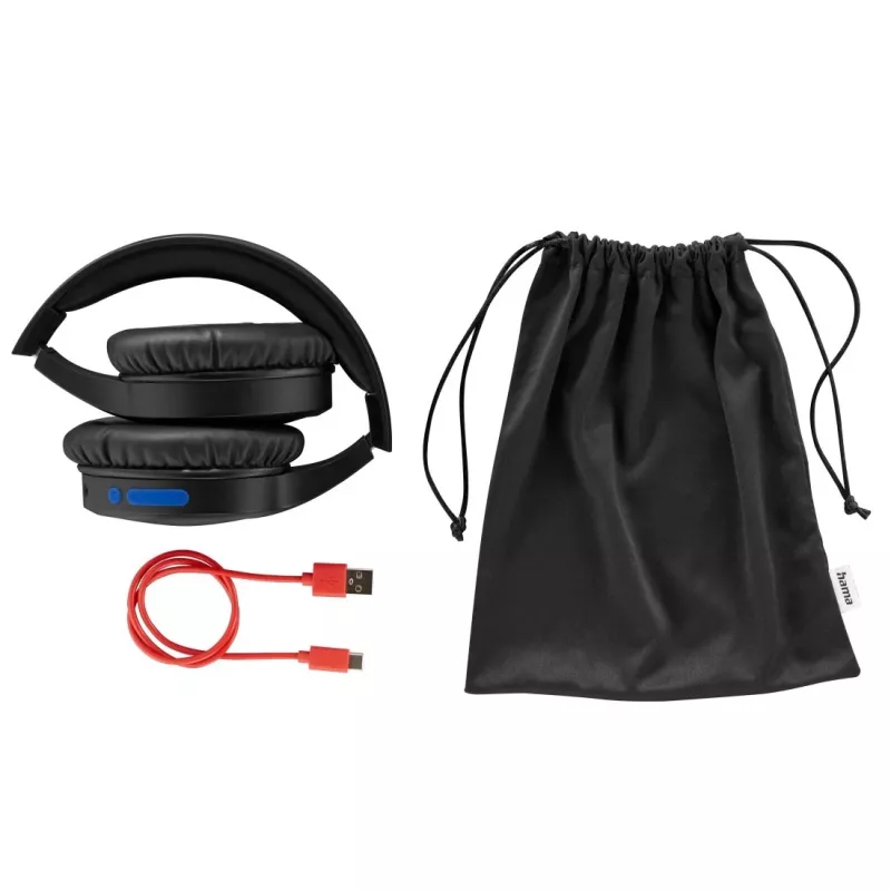 Hama 00184160 auscultadores/headset com fio e sem fio arcochamadas/música USB Type-C Bluetooth preto, azul