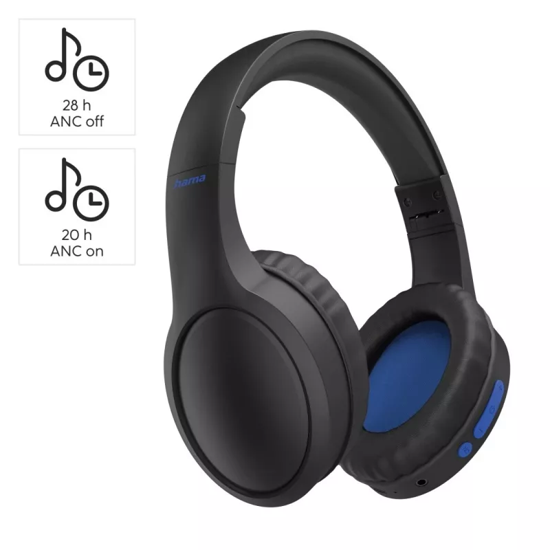Hama 00184160 auscultadores/headset com fio e sem fio arcochamadas/música USB Type-C Bluetooth preto, azul