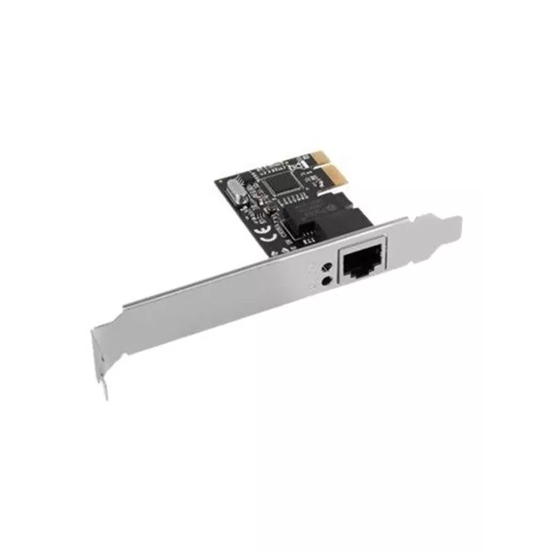 Placa de rede Ethernet interna LANBERG PCE-1GB-201, PCI Express, 1× RJ-45 Gigabit (1000 Mbit/s), preta