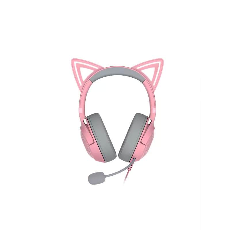 Razer Kraken Kitty V2 RZ04-04730200-R3M1 auscultadores gaming com fio, USB-A, microfone, drivers de 40 mm, Quartz Pink