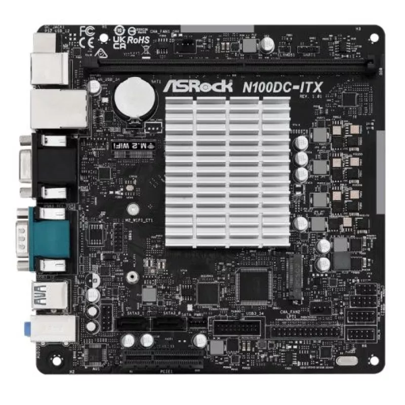 ASRock N100DC-ITX - processador Intel Quad-Core N100 (até 3,4 GHz) DDR4- 2 SATA3, suporta Intel Turbo Boost Technology placas-mãe Mini ITX (280)