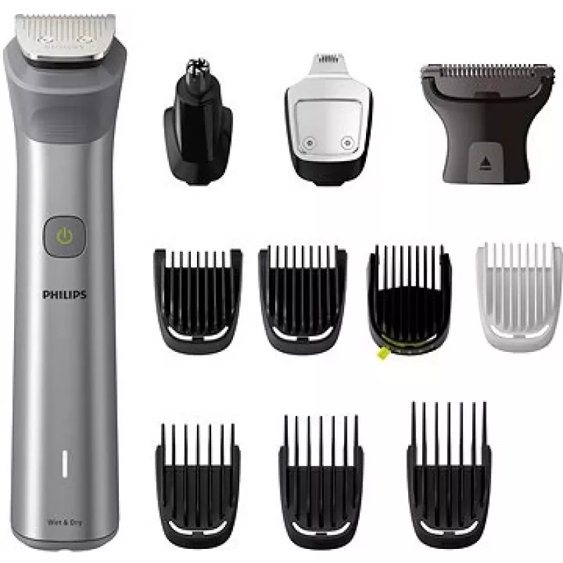 Aparador multiusos Philips MG5940/15 Série 5000, aço inoxidável, 0,5 mm, 1,6 cm, 1 mm, barba, orelhas, nariz, bateria