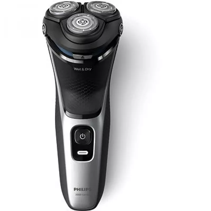 Máquina de barbear elétrica Philips 3000 Series S3143/00 — sistema rotativo de 3 cabeças, húmido e seco, Li-Ion, 60 minutos de autonomia